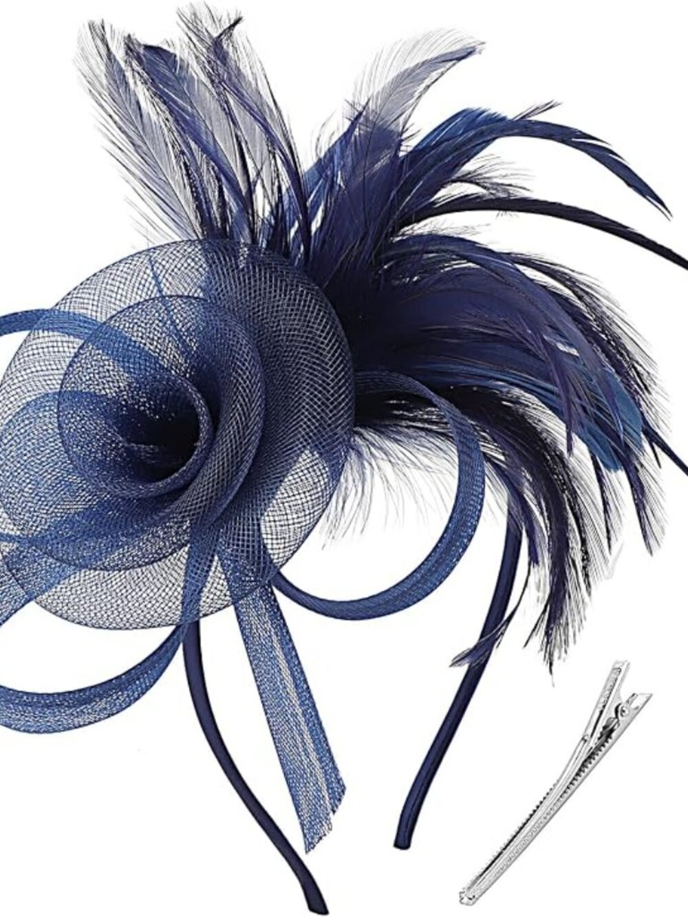 Fascinators Hats for Women Tulle Feather Tea Party Fascinator Hats - Picture 6 of 7